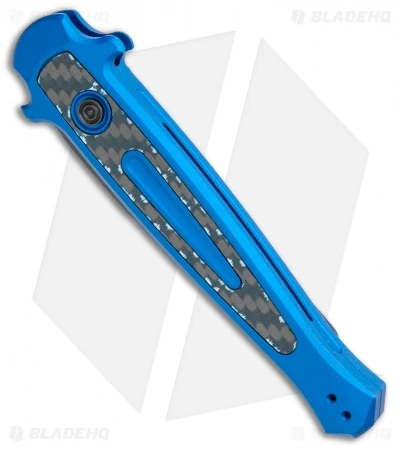 Kershaw Launch 8 Stiletto Automatic Knife Blue/CF (3.5" Stonewash) - Image 2