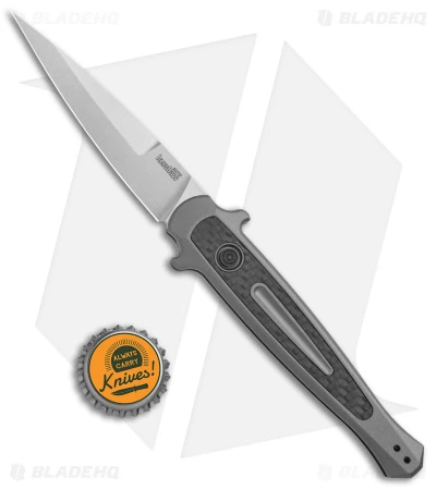 Kershaw Launch 8 Stiletto Automatic Knife Gray/CF (3.5" Stonewash) 7150 - Image 4