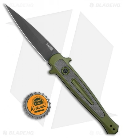 Kershaw Launch 8 Stiletto Automatic Knife Green/CF (3.5" Black) - Image 4