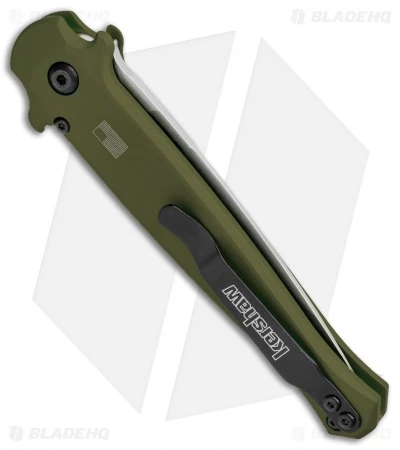 Kershaw Launch 8 Stiletto Automatic Knife Green/CF (3.5" Stonewash) - Image 3