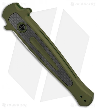 Kershaw Launch 8 Stiletto Automatic Knife Green/CF (3.5" Stonewash) - Image 2