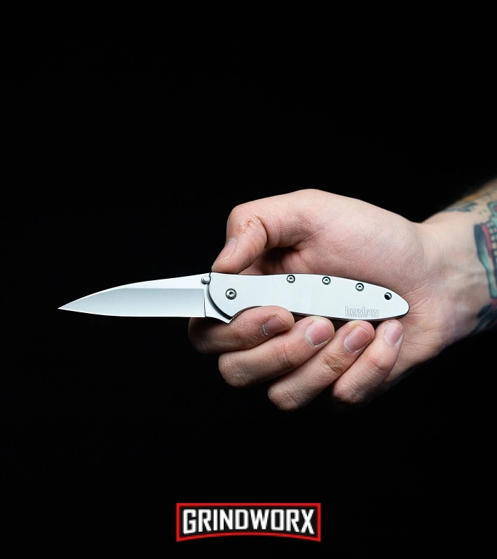 Kershaw Leek Desert Sand Assisted Opening Knife - Bead Blast Plain - Image 6