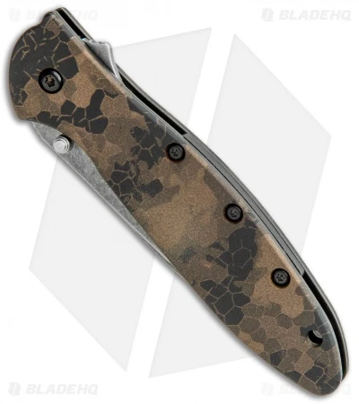 Kershaw Leek Spring Assisted Knife A/O Digital Brown (3" Black SW) 1660DEB - Image 2