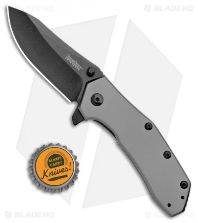 Kershaw Median Bead Blast A/O Frame Lock Knife Stainless Steel (3" Black) - Image 4