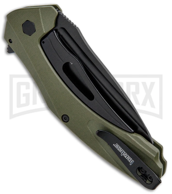 Kershaw Natrix XL Sub-Frame Lock Knife OD Green G-10 Black Drop Point - Image 3