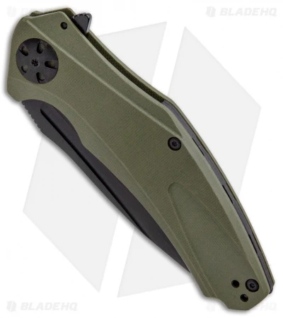 Kershaw Natrix XL Sub-Frame Lock Knife OD Green G-10 (3.75" Black) 7008OLBLK - Image 2