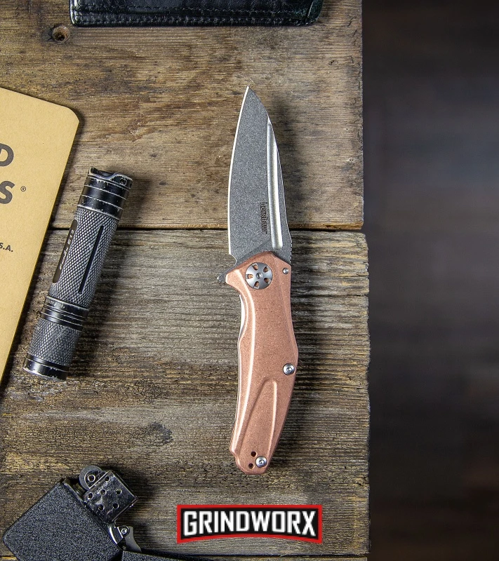 Kershaw Mini Natrix Sub-Frame Lock Knife Copper - Stonewash D2 - Image 7