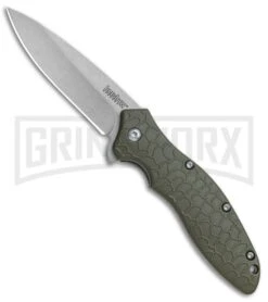 Kershaw Oso Sweet OD Green Assisted Opening Knife - Stonewash Plain