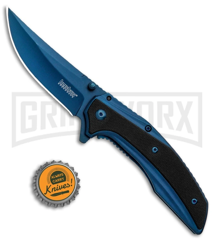 Kershaw Outright A/O Frame Lock Knife Blue/Black G-10 Blue 8320 - Image 4