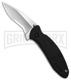 Kershaw Scallion Assisted Opening Knife - Bead Blast Serr