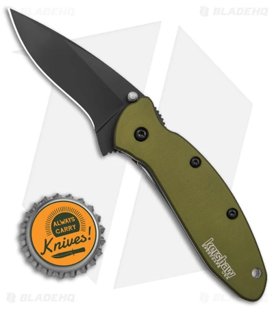 Kershaw Scallion Assisted Opening Knife Olive (2.25" Black) 1620OLBLK - Image 4