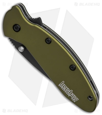 Kershaw Scallion Assisted Opening Knife Olive (2.25" Black) 1620OLBLK - Image 2
