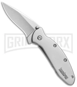 Kershaw Scallion Stainless Steel Assisted Opening Knife - Bead Blast Plain