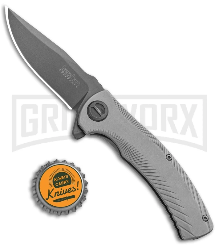 Kershaw Seguin Assisted Opening Frame Lock Knife Textured Gray Steel - Gray PVD - Image 4