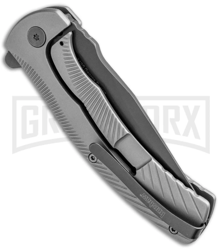 Kershaw Seguin Assisted Opening Frame Lock Knife Textured Gray Steel - Gray PVD - Image 3