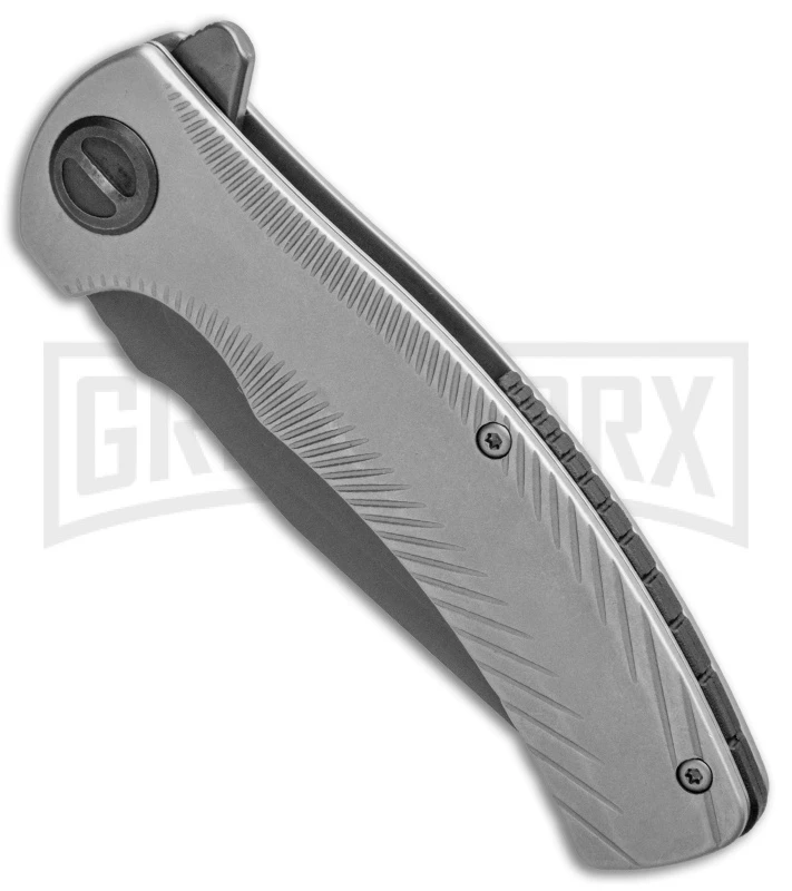 Kershaw Seguin Assisted Opening Frame Lock Knife Textured Gray Steel - Gray PVD - Image 2