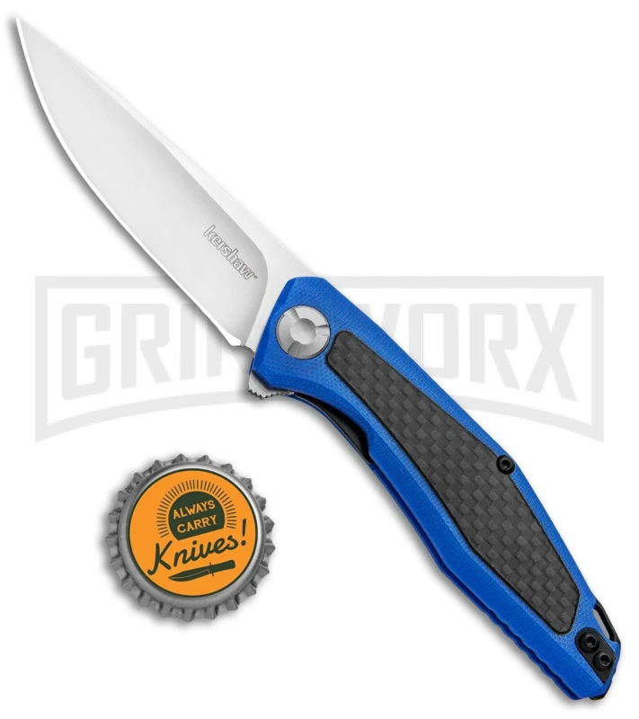 Kershaw Sinkevich Atmos Liner Lock Knife Blue G-10/Carbon Fiber Satin - Image 4