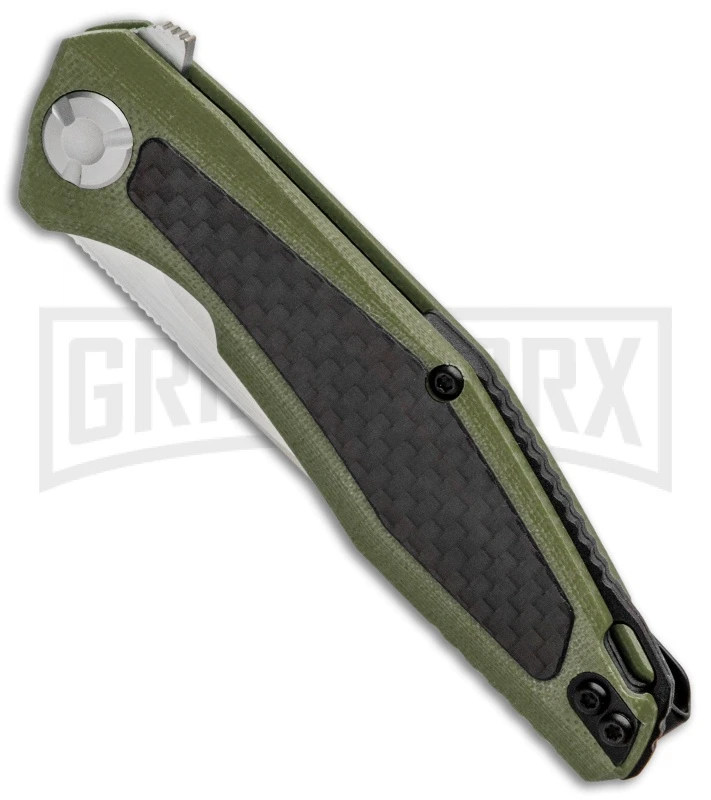 Kershaw Sinkevich Atmos OD Green G-10/CF Liner Lock Knife - Satin Plain - Image 2