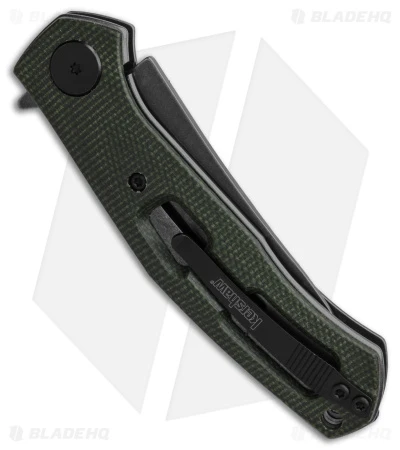 Kershaw Sinkevich Concierge Liner Lock Knife Green Micarta (3.25" Black SW) - Image 3