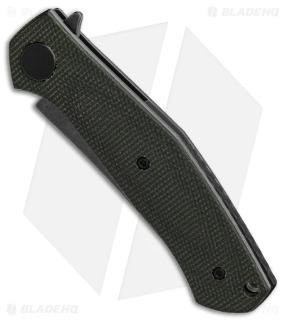 Kershaw Sinkevich Concierge Liner Lock Knife Green Micarta (3.25" Black SW) - Image 2