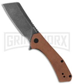 Kershaw Static Cleaver Brown Micarta Liner Lock Knife Black SW D2