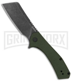 Kershaw Static Cleaver Green Micarta Liner Lock Knife Black SW D2
