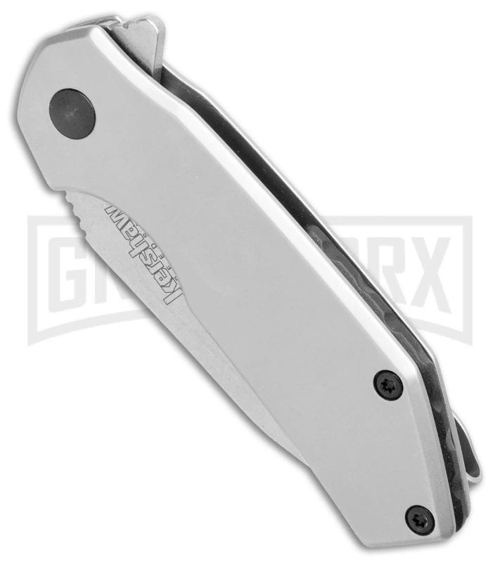 Kershaw Valve Frame Lock Knife Bead Blast Stainless Steel - Stonewash - Image 2