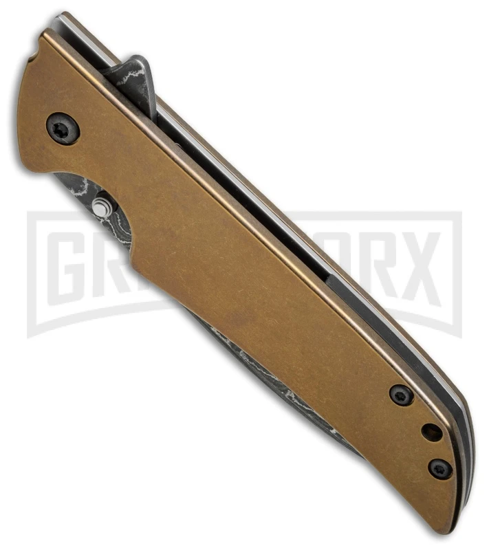 Kershaw Skyline Flytanium Bronze Titanium Folding Knife - DamascusPlain - Image 2