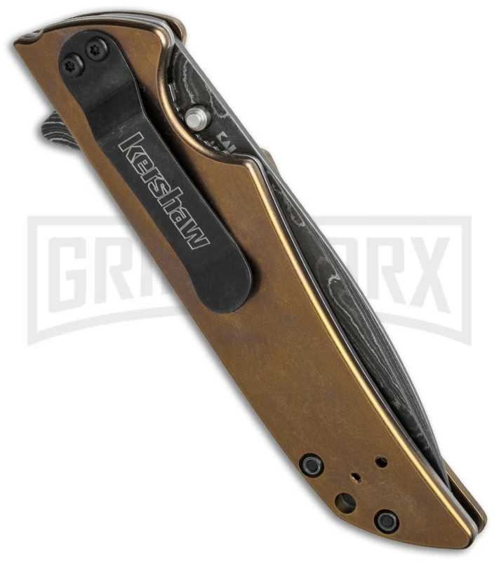 Kershaw Skyline Flytanium Bronze Titanium Folding Knife - DamascusPlain - Image 3