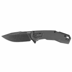 Kershaw Cannonball Folding Knife Gray Stainless Steel Handle D2 Drop Point Plain Edge Blackwash Finish KS2061