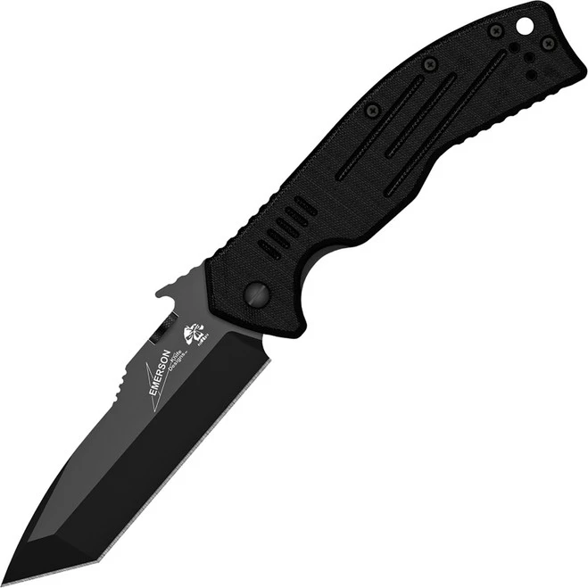 Kershaw Emerson CQC-8K Black G10 Handle Black Tanto Blade Knife W/ Wave 6044TBLK - Image 2