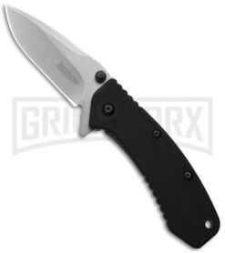 Kershaw Cryo Black G-10 Assisted Opening Knife - Stonewash Plain