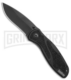 Kershaw Blur Black Assisted Opening Knife - Black Plain