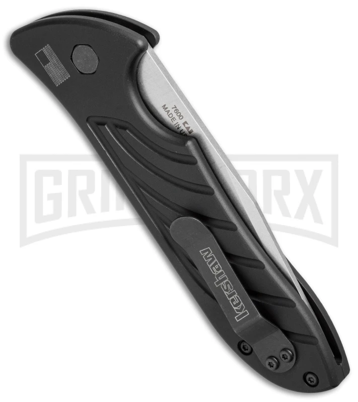 Kershaw Emerson Launch 5 Black Automatic Knife - Stonewash Plain - Image 3