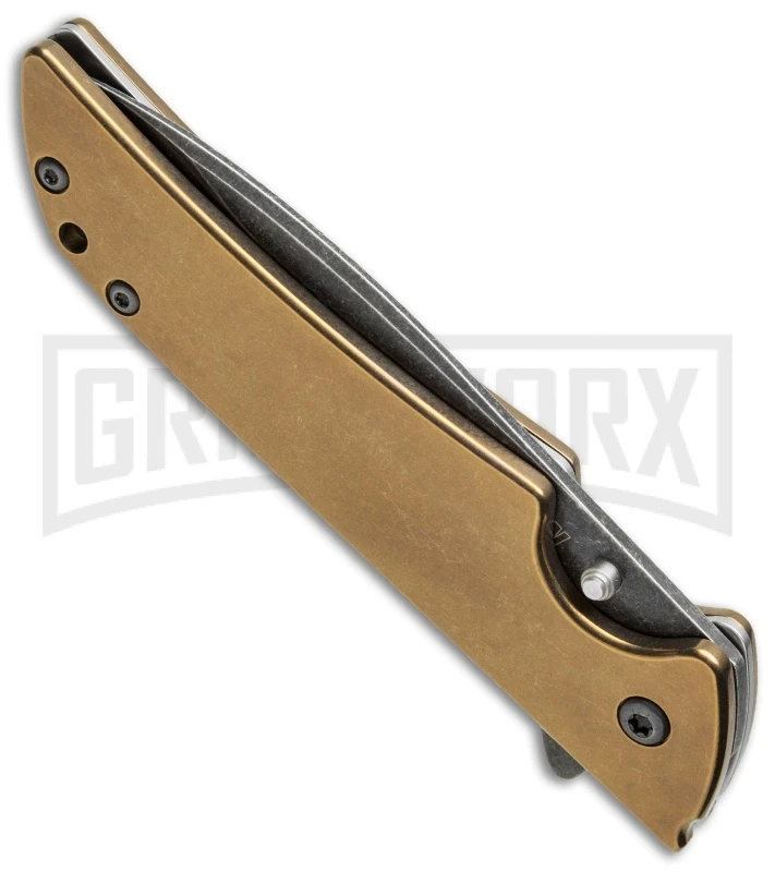 Kershaw Skyline Flytanium Bronze Titanium Folding Knife - Blackwash Plain - Image 2
