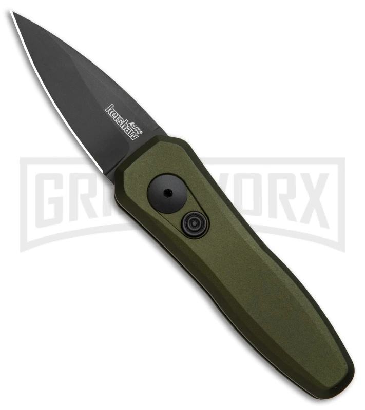 Kershaw Launch 4 OD Green Automatic Knife CA Legal - Black Plain