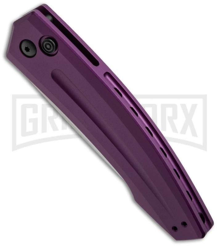 Kershaw Launch 2 Purple Aluminum Automatic Knife - Stonewash Plain - Image 2