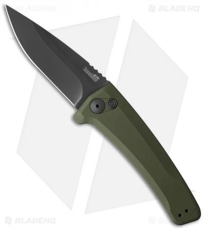 Kershaw Launch 3 Automatic Knife OD Green Aluminum (3.4" Black) 7300BLKOL