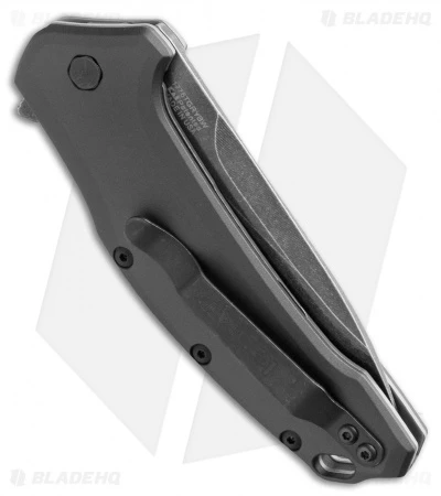 Kershaw Link Drop Point Knife Gray Aluminum (3.25" BlackWash) 1776GRYBW - Image 2