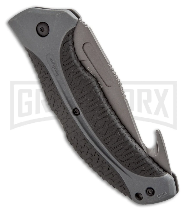 Kershaw LoneRock Gut Hook Folding Knife - Gray Plain - Image 2