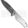 Kershaw Skyline Flytanium Polished Titanium Folding Knife - Damascus Plain