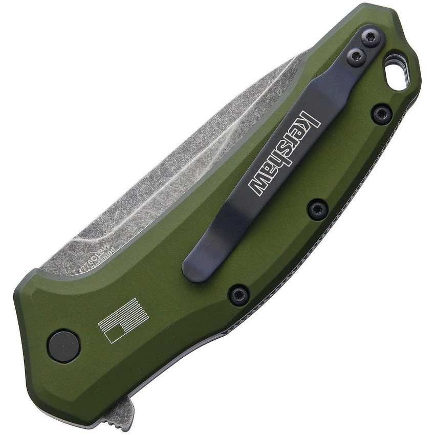 Kershaw Link Linerlock A/O Olive Green 420HC Folding Pocket Knife 1776OLBW - Image 2